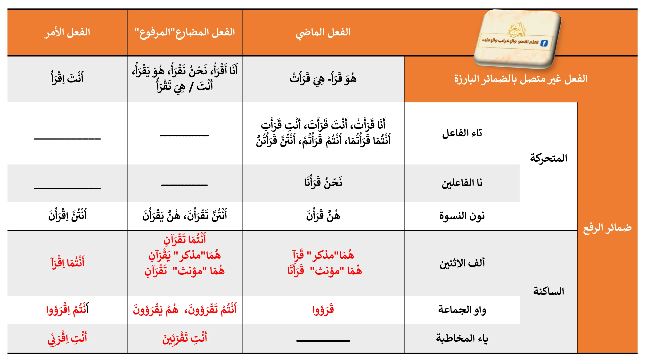 image about تصريف الفعل الصحيح المهموز 