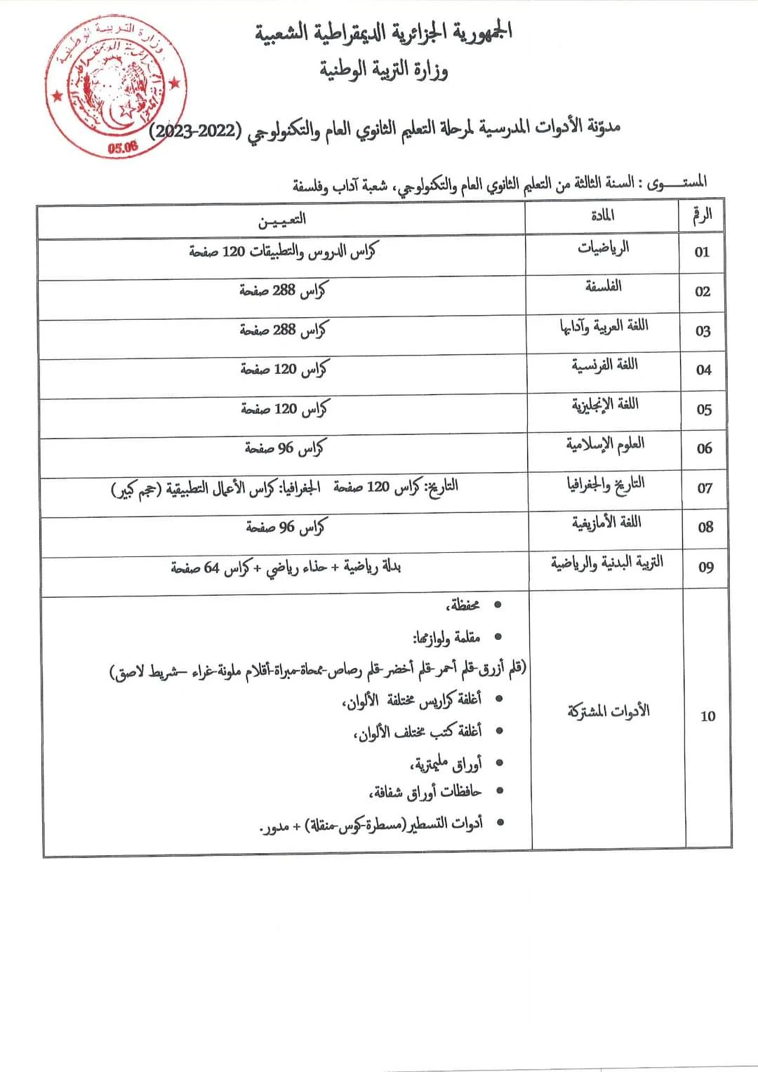 image about الدخول المدرسي 2022/2023 قائمة الأدوات المدرسية لمختلف الأطوار  التعليمية  و موعد الرجوع لمقاعد الدراسة 