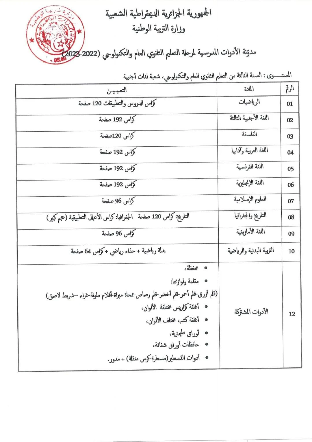 image about الدخول المدرسي 2022/2023 قائمة الأدوات المدرسية لمختلف الأطوار  التعليمية  و موعد الرجوع لمقاعد الدراسة 