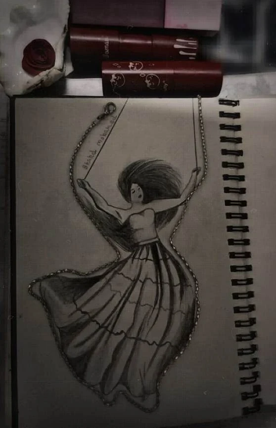 image about الفنانة شهد عبدالدايم تبدع في رسوماتها بأقلام الحبر والجاف