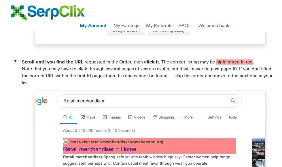 image about ما هو موقع  serpclicks  وكيف تربح منه بالخطوات من خلال النقرات
