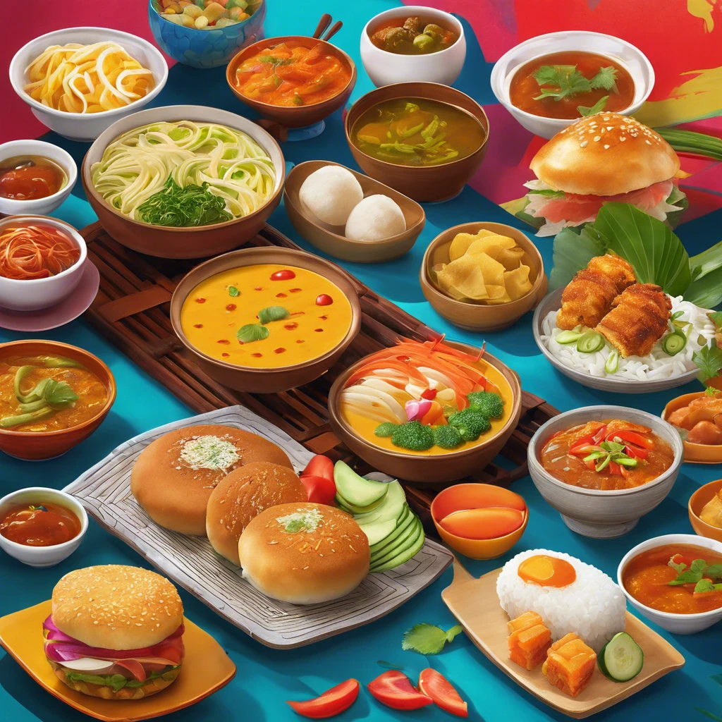 image about Title: Culinary Journeys: A Taste of America, Asia, India, and China