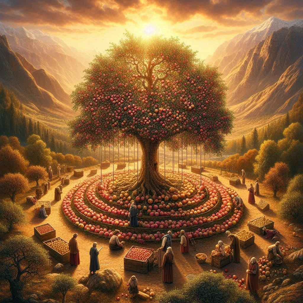 image about شجرة التفاح : بدأت زراعته منذ ثلاثة إلى أربعة آلاف سنة في الصين.
