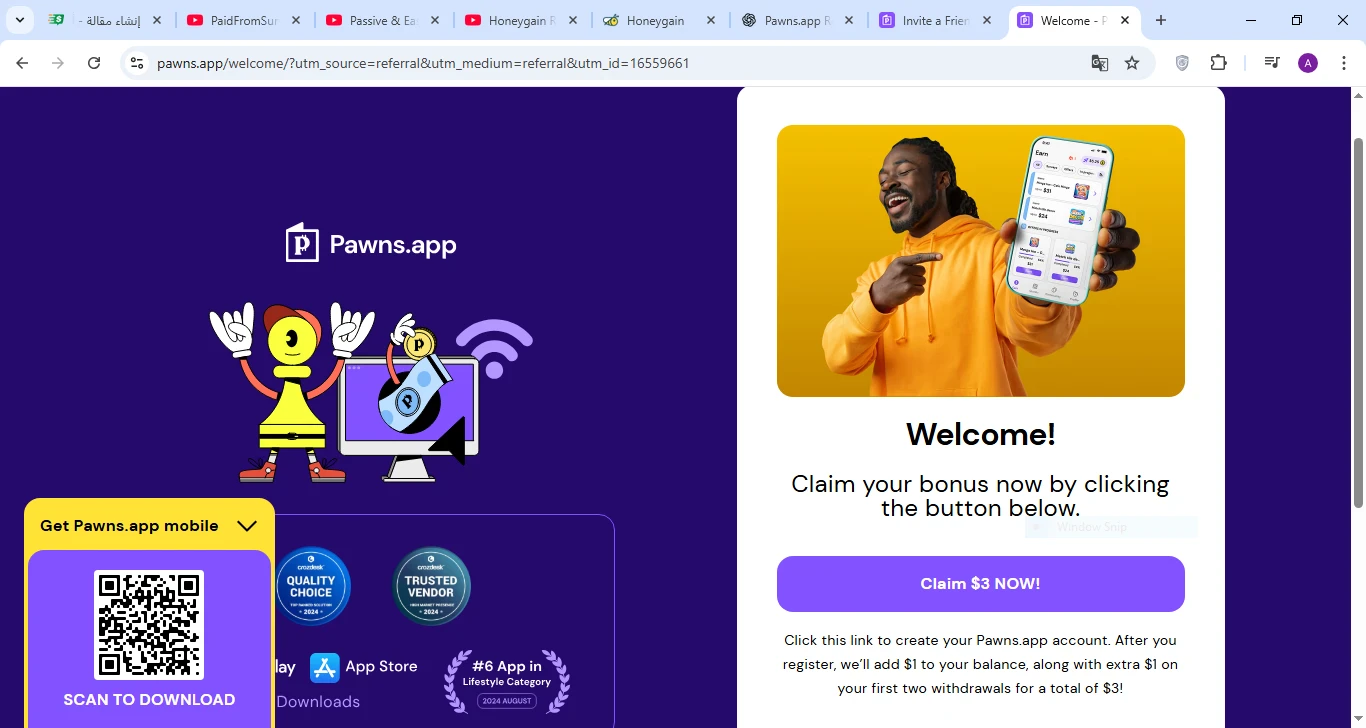 image about 💰 Pawns2025: هل هو فعلاً مصدر دخل سلبي سهل؟ تجربة حقيقية مع إثبات دفع 170 دولار