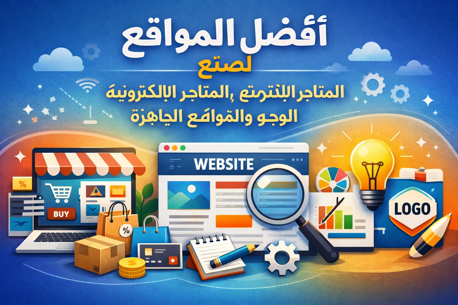 image about افضل المواقع لصنع المتاجر الإلكترونية وتصميم اللوجو والمواقع الجاهزة