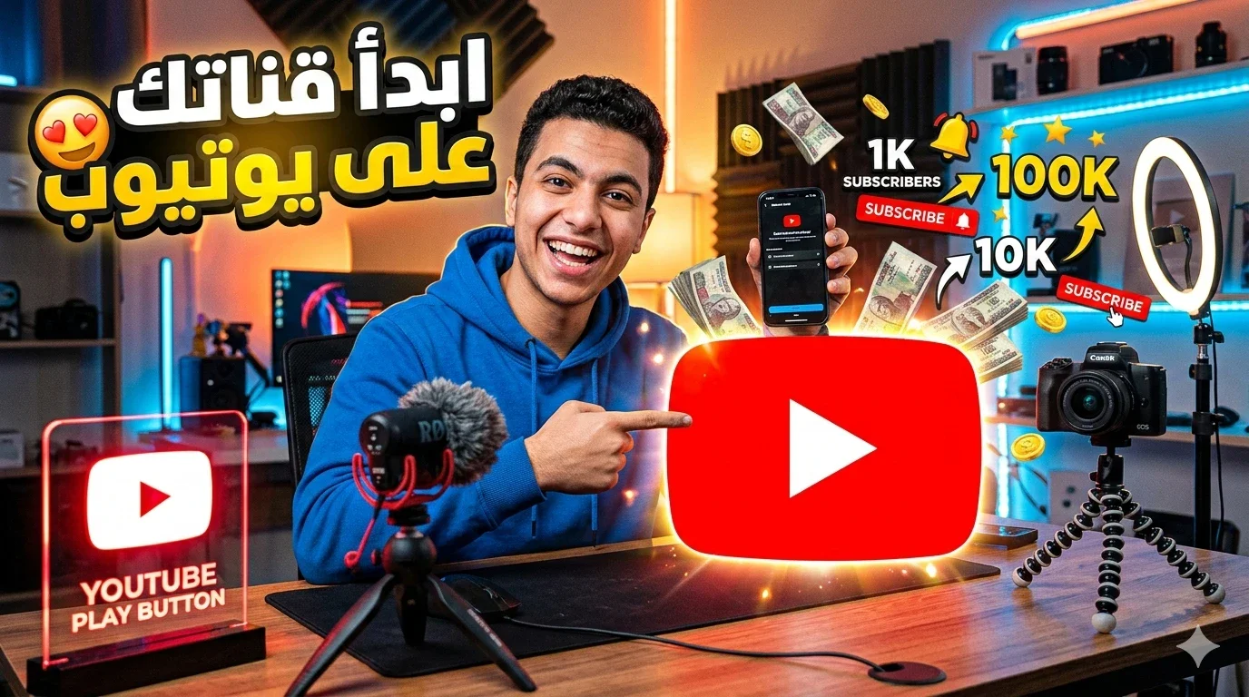 image about  كيف تبدأ صناعة المحتوى على يوتيوب: دليل عملي لبناء قناة ناجحة من الصفر