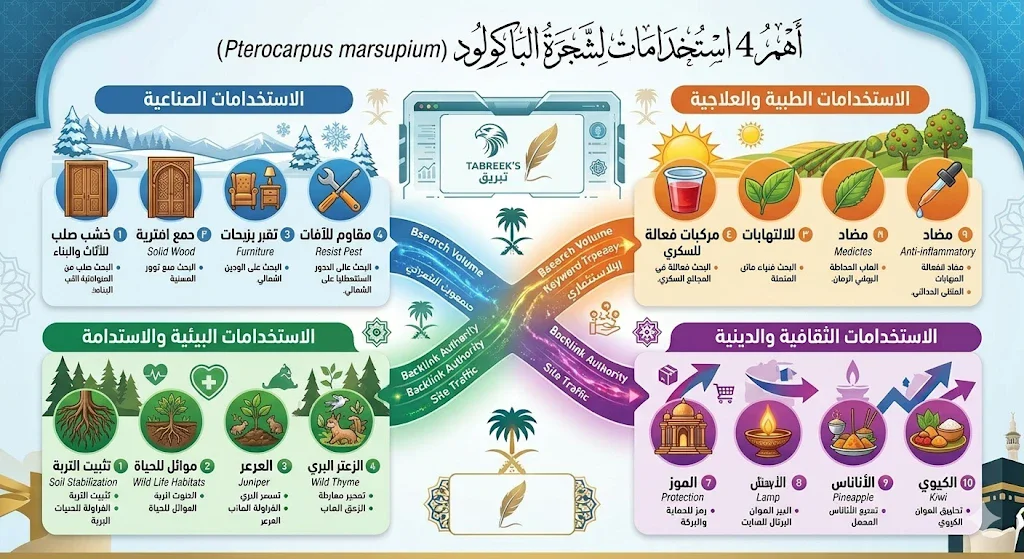 image about شجرة الباكولود (Pterocarpus marsupium): صيدلية الطبيعة وكنز الأخشاب الاستوائية
