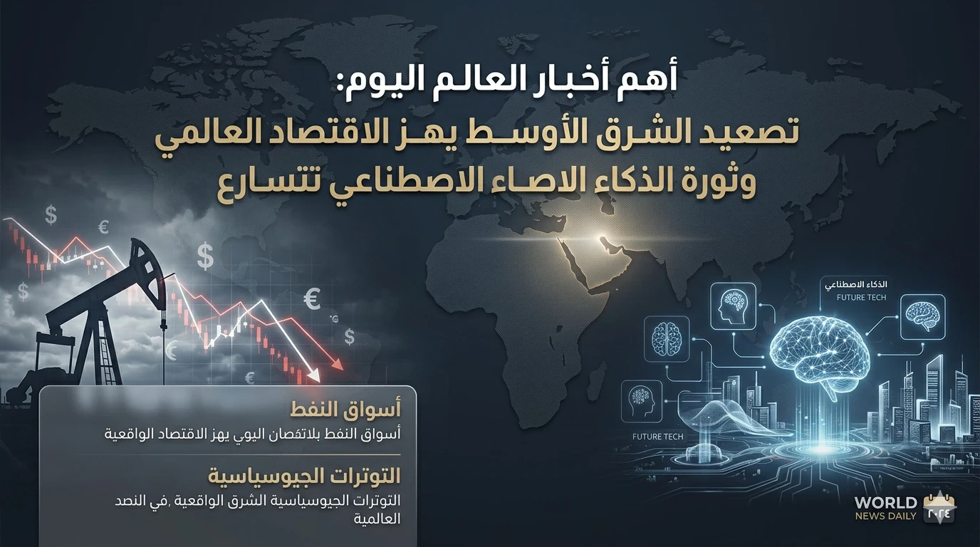 image about هم أخبار العالم اليوم: تصعيد الشرق الأوسط يهز الاقتصاد العالمي وثورة الذكاء الاصطناعي تتسارع