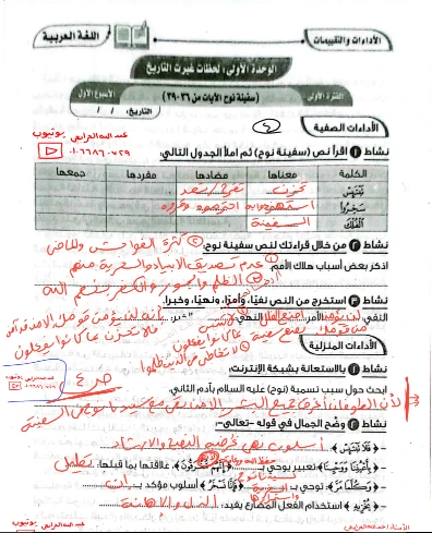 image about تحميل إجابات كتاب الأداء والتقييمات في اللغة العربية للصف الثالث الإعدادي — الترم الثاني 2026