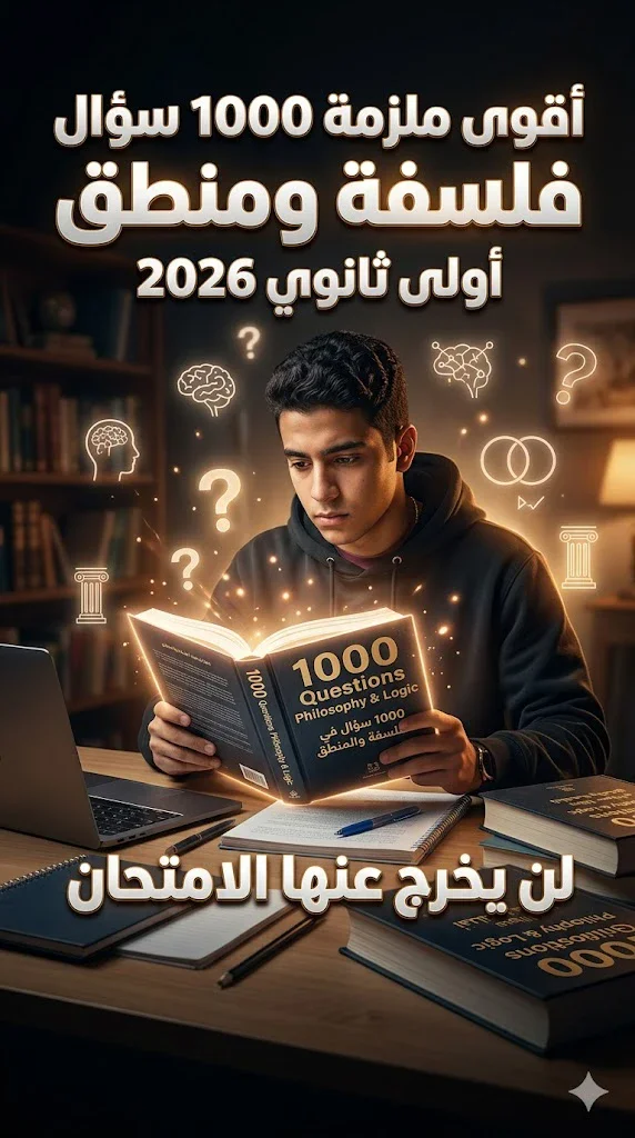 image about أقوى ملزمة 1000 سؤال في الفلسفة والمنطق للصف الأول الثانوي 2026 – لن يخرج عنها الامتحان