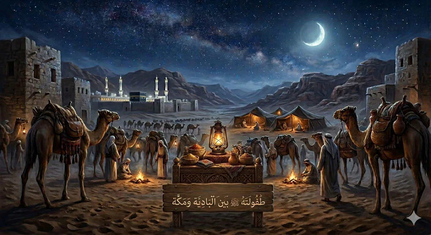 image about نشأة الرسول صلى الله عليه وسلم في مكة: بداية النور الذي غيّر العالم