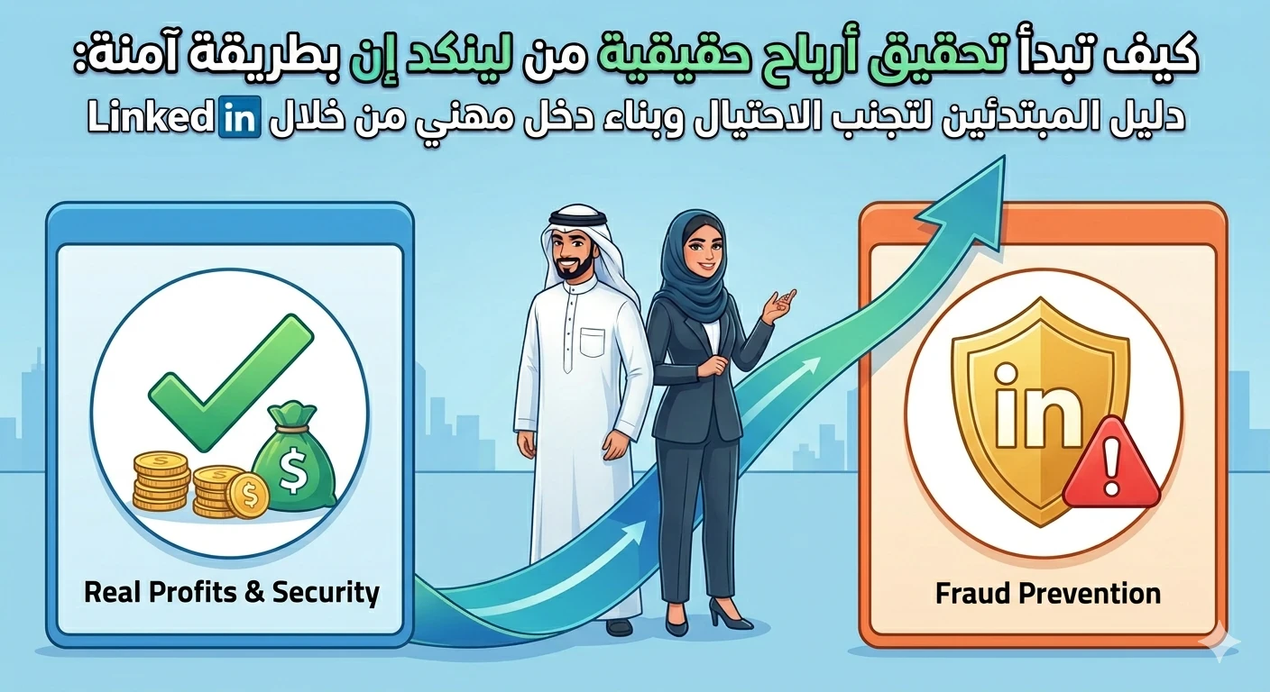 image about دليل المبتدئين لتجنب الاحتيال وبناء دخل مهني من خلال LinkedIn