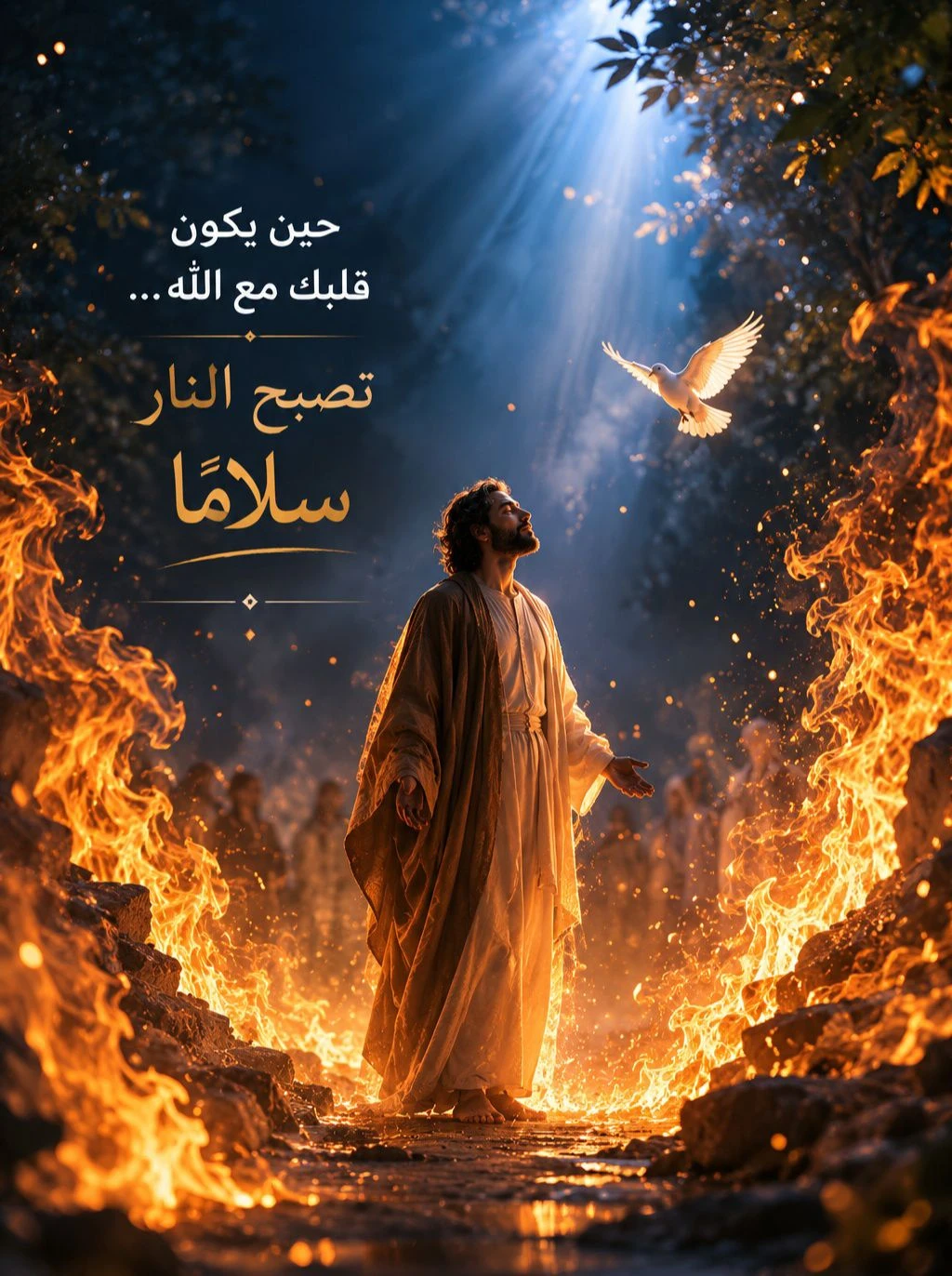 image about لماذا لم تحرقِ النارُ إبراهيم ﴿ قُلْنَا يَا نَارُ كُونِي بَرْدًا وَسَلَامًا عَلَىٰ إِبْرَاهِيمَ ﴾