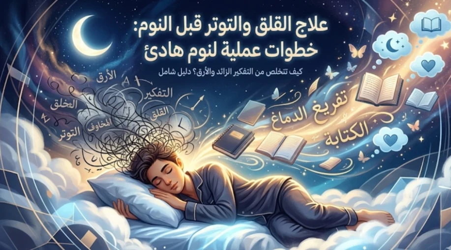 image about علاج القلق والتوتر قبل النوم: خطوات عملية ونفسية لنوم عميق وهادئ
