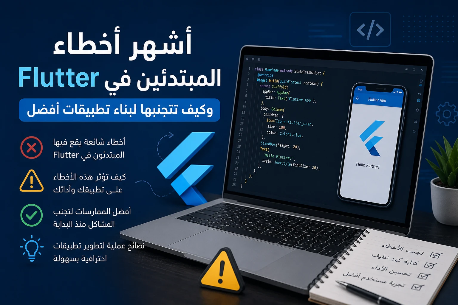 image about أشهر أخطاء المبتدئين في Flutter وكيف تتجنبها لبناء تطبيقات أفضل