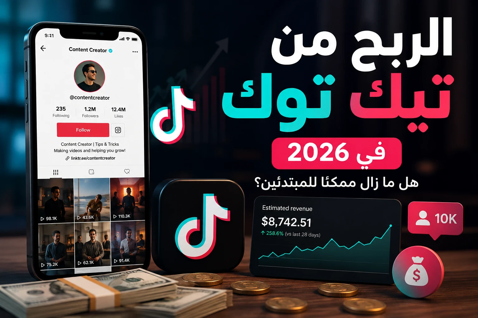 image about الربح من تيك توك في 2026.. هل ما زال ممكنًا للمبتدئين؟ ✨