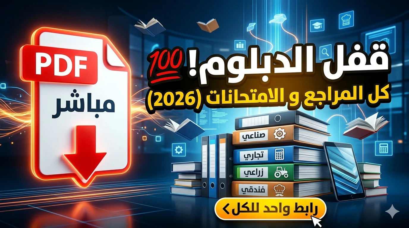 image about تحميل جميع المذكرات والمراجعات النهائية والامتحانات والنماذج الاسترشادية pdf لطلاب الدبلومات الفنيه الصف الثالث والصف الخامس جميع التخصصات والاقسام لعام 2026