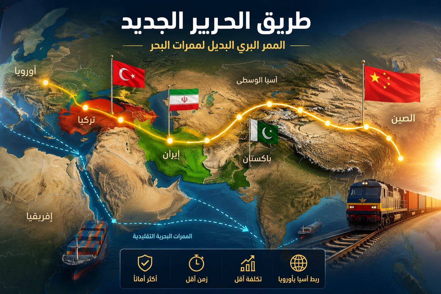 image about استبدال الممرات المائية بالطرق البرية: هل يقترب مستقبل جديد للتجارة العالمية