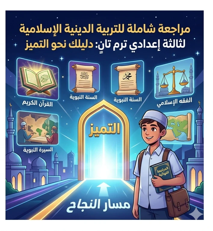 image about 📓 مراجعة التربية الدينية الإسلامية للصف الثالث الإعدادي الترم الثاني 2026 PDF | أقوى مراجعة نهائية لضمان الدرجة النهائية