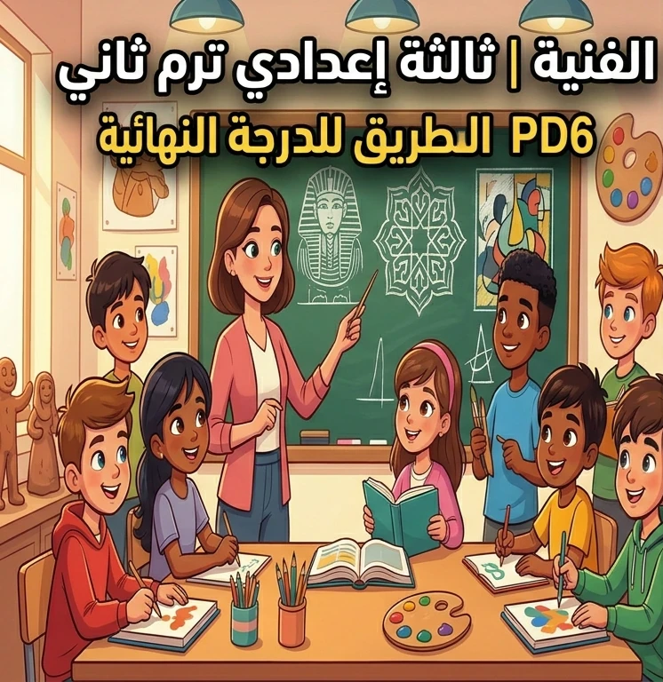 image about 📔 مراجعة التربية الفنية للصف الثالث الإعدادي الترم الثاني 2026 PDF | أقوى ملخص رسم ونماذج امتحانات لتحقيق الدرجة النهائية