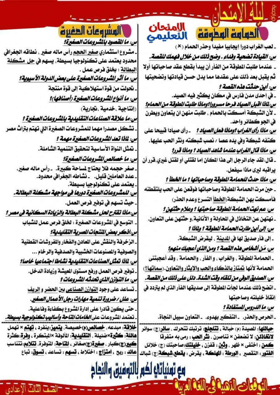 image about 📚 ملخص القراءة للصف الثالث الإعدادي الترم الثاني 2026 PDF | أقوى مراجعة شاملة لضمان الدرجة النهائية