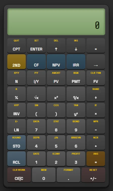 image about Free BA II Plus Financial Calculator Online - No Sign-Up CFA & FRM Tool