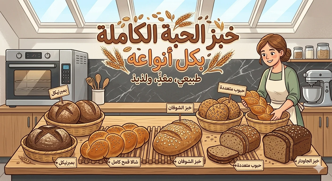 image about 🍞 خبز الحبة الكاملة في المنزل: أسرار التحضير وأفضل الأنواع لفوائد صحية ومذاق لا يقاوم
