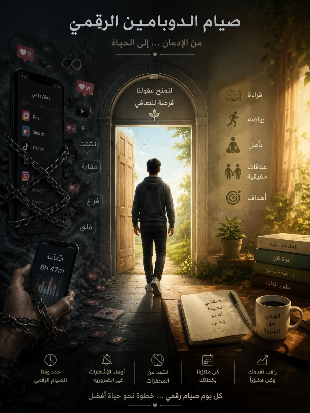 image about صيام الدوبامين الرقمي: كيف تنجو بعقلك من شاشة هاتفك؟