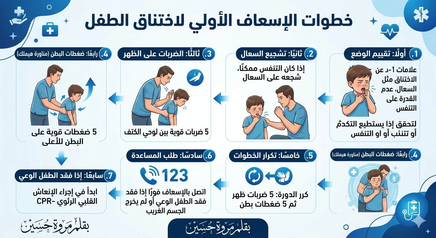 image about الإسعافات الأولية للأطفال: كيف تتصرفين بسرعة في حالات الاختناق والطوارئ الشائعة؟