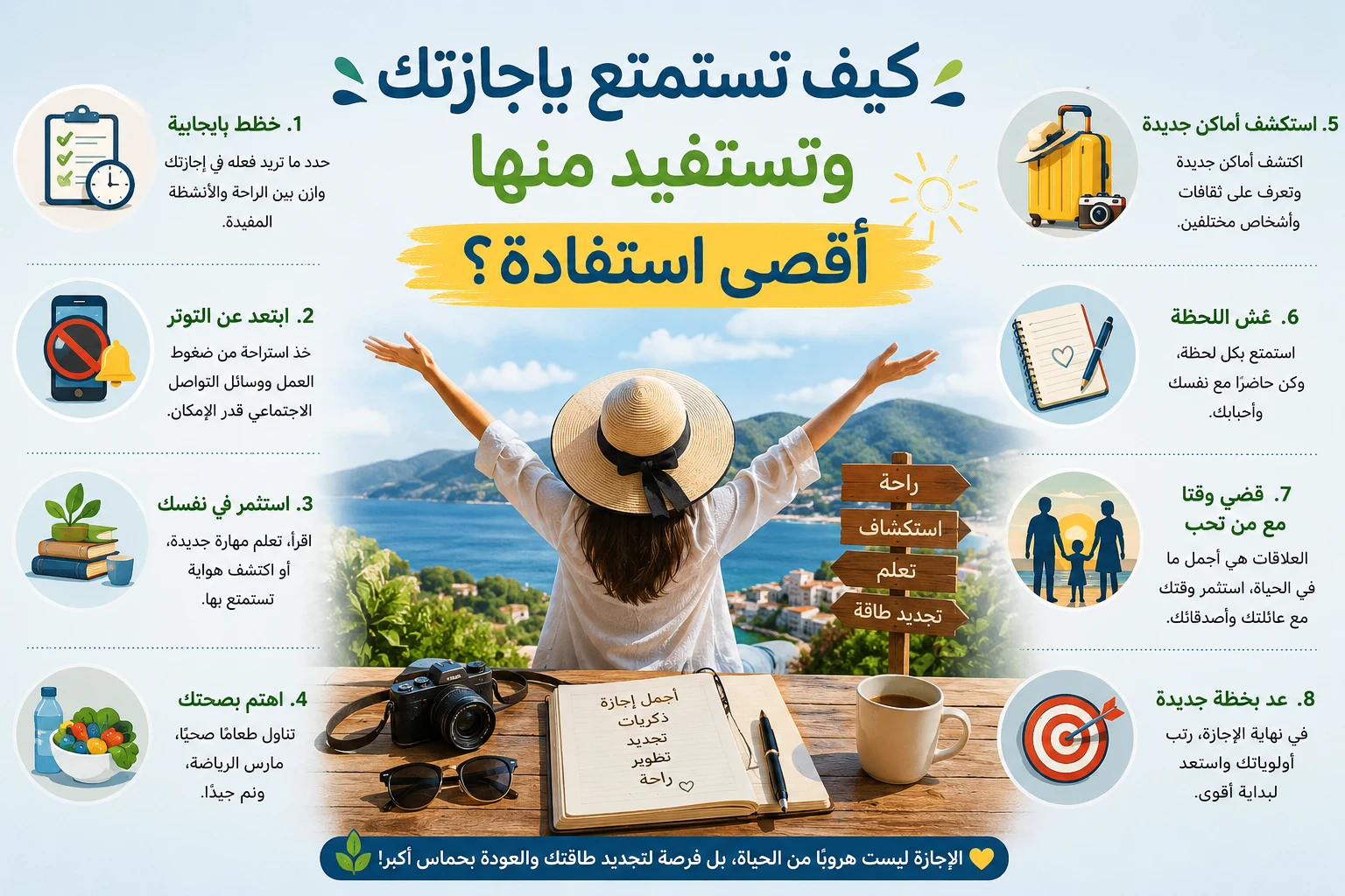 image about كيف تستمتع بإجازتك وتستفيد منها أقصى استفادة؟