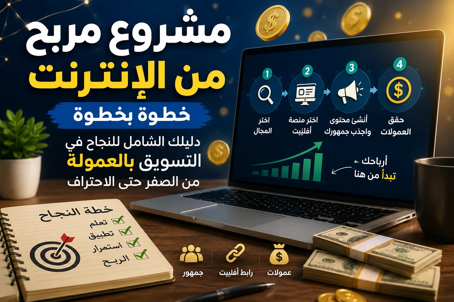 image about مشروع مربح من الإنترنت خطوة بخطوة: دليلك الشامل للنجاح في التسويق بالعمولة من الصفر حتى الاحتراف
