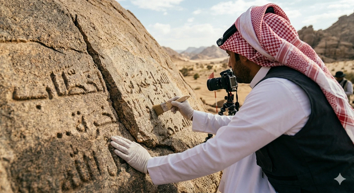 image about الكشف الأثري المذهل لنقش عمر بن الخطاب في السعودية يعيد كتابة تاريخ صدر الإسلام