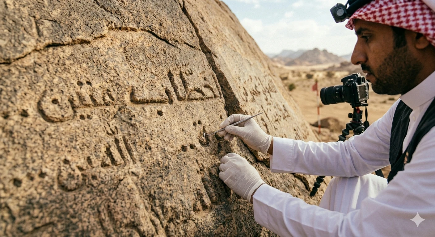 image about الكشف الأثري المذهل لنقش عمر بن الخطاب في السعودية يعيد كتابة تاريخ صدر الإسلام