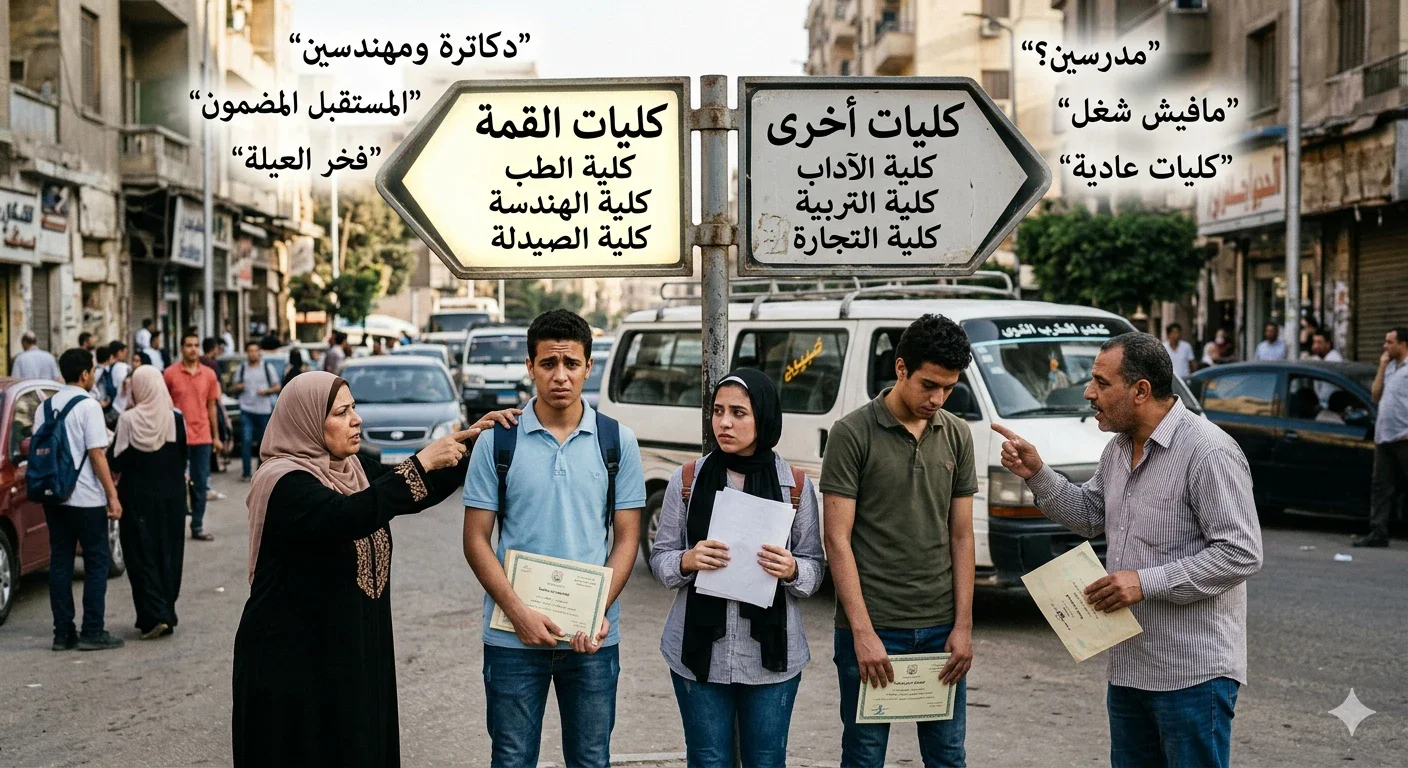 image about تصنيف المجتمع المصري بين كليات القمة والقاع: نظرة نقدية إلى ثقافة التفوق الأكاديمي