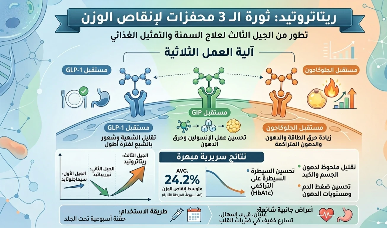 image about ريتاتروتيد (Retatrutide): الحقبة الثالثة في علاج السمنة والسر وراء خسارة الوزن القياسية