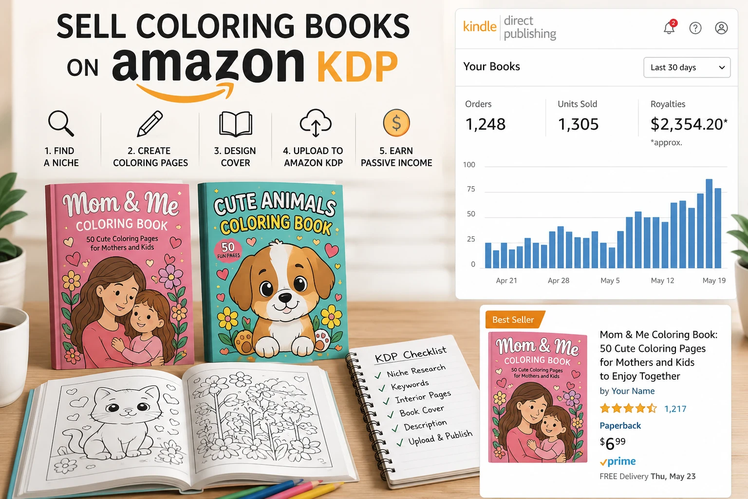 image about كيف تربح من بيع كتب التلوين على Amazon KDP