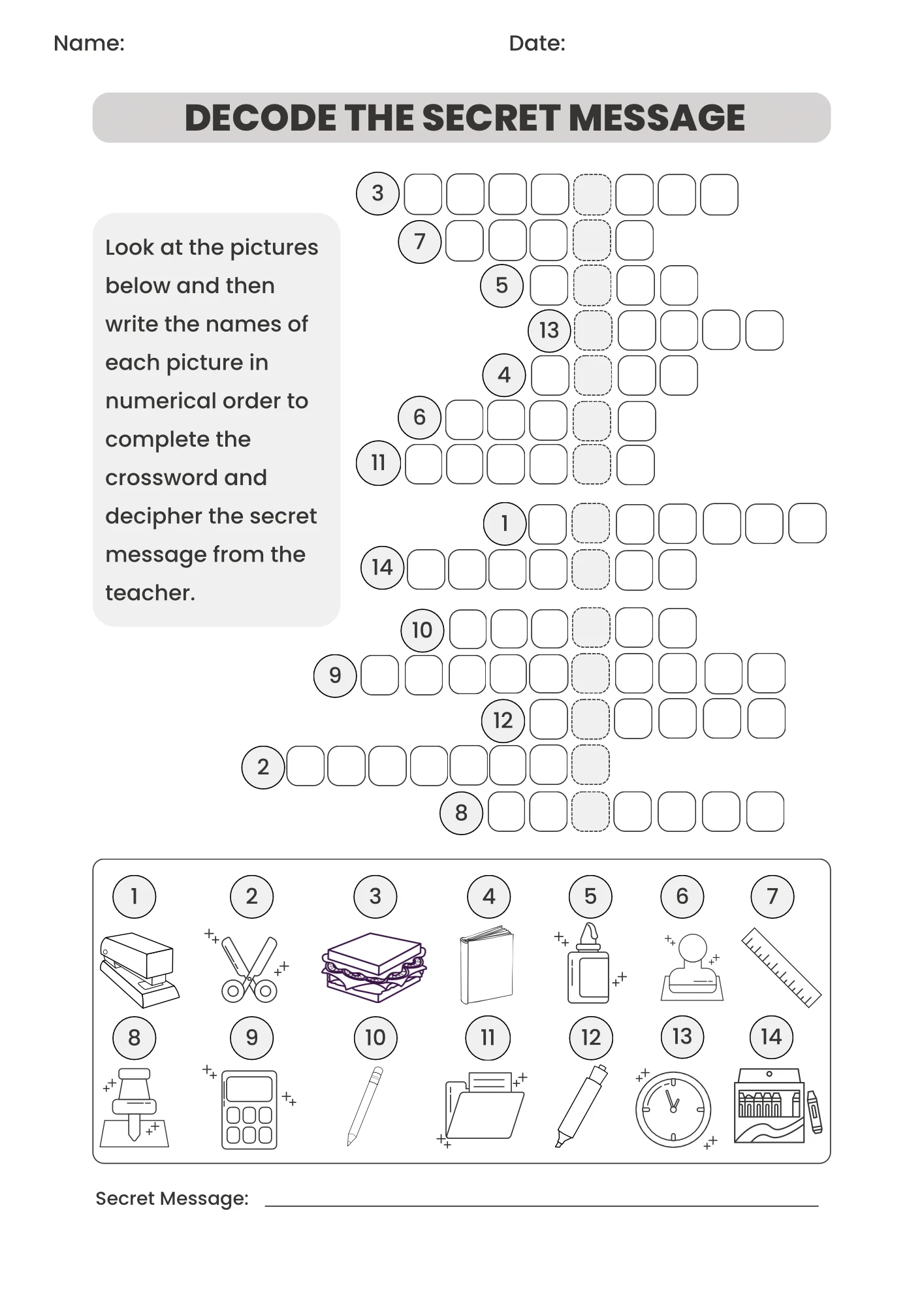 image about شيت Puzzle Back to School للأطفال | نشاط تعليمي ممتع للعودة إلى المدرسة