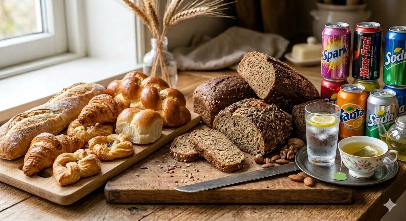 image about ⚡ أطعمة يومية نأكلها دون انتباه تدمّر الطاقة والتركيز… والبدائل الصحية التي تعيد نشاطك خلال 7 أيام