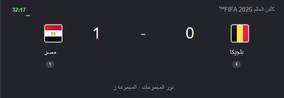 image about تغطية مباشرة: مصر تتقدم على بلجيكا بهدف نظيف في كأس العالم 2026