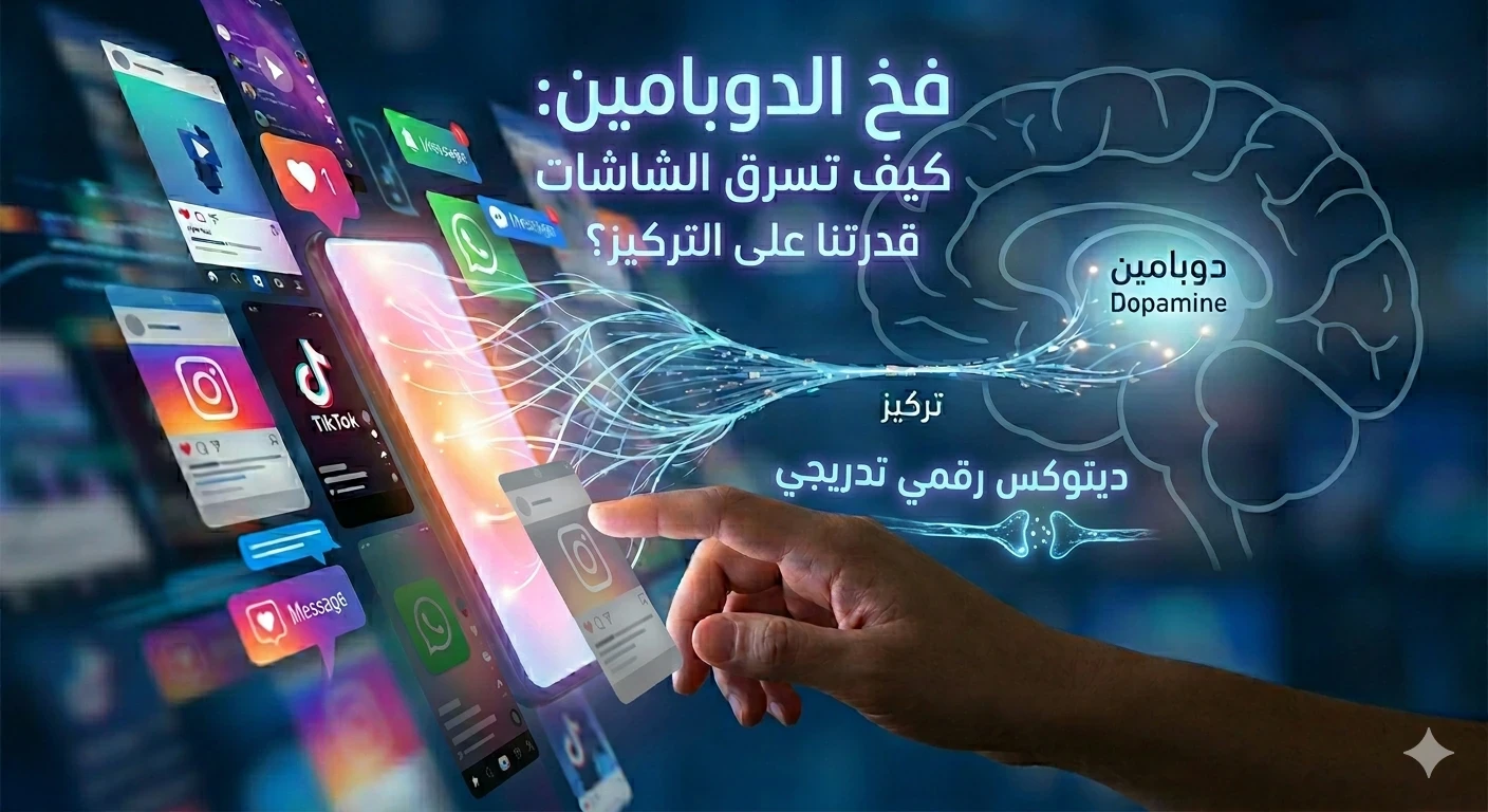 image about فخ الدوبامين: كيف تسرق الشاشات قدرتنا على التركيز؟ 🧠📱