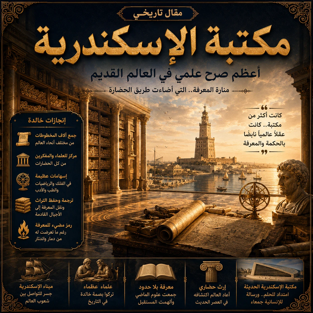 image about مكتبة الإسكندرية: أعظم صرح علمي في العالم القديم