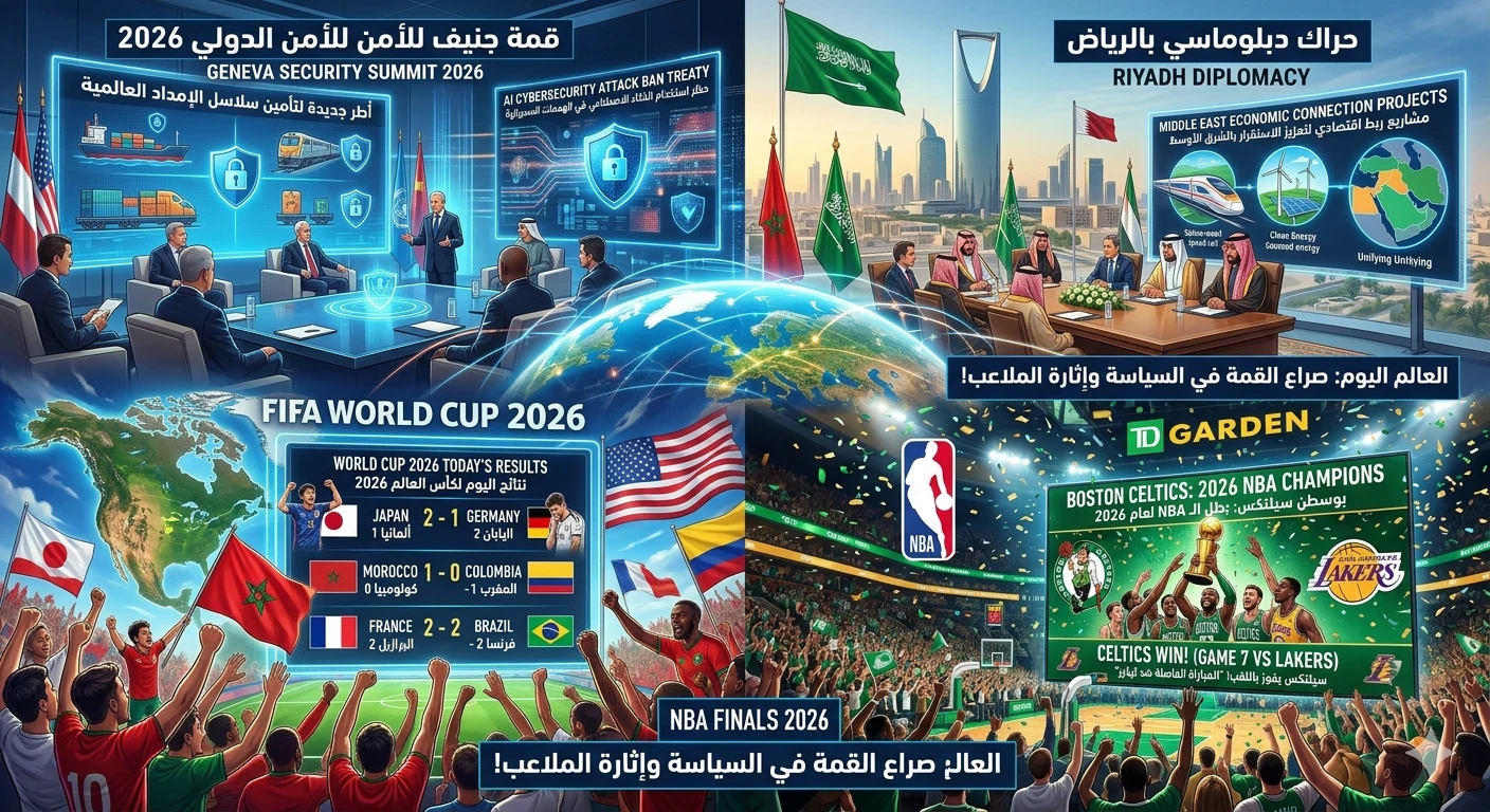 image about حصاد الأخبار العالمية: قمة جنيف ترسم أمن المستقبل، ومفاجآت المونديال والـ NBA تشعل الملاعب »