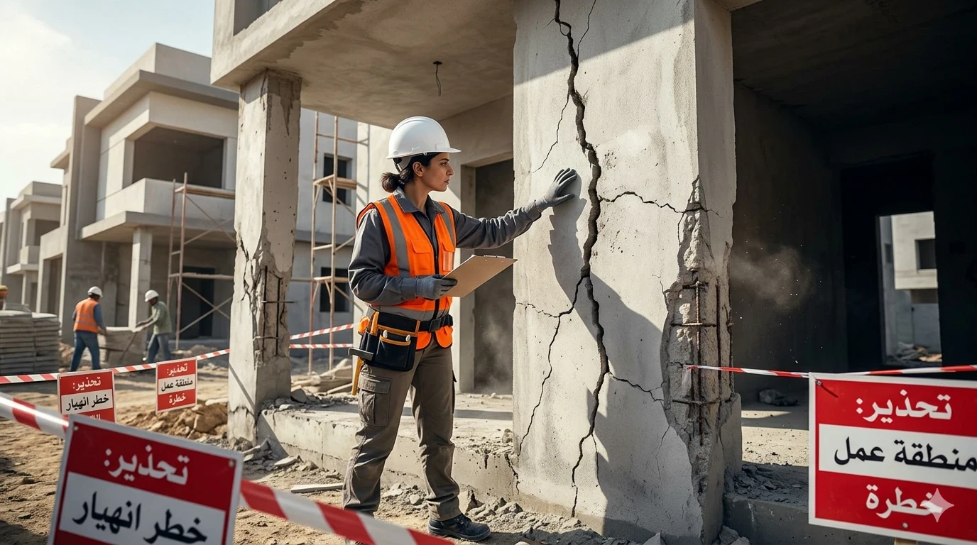 image about كيف تكشف عيوب الخرسانة والتشققات الخطيرة في منزلك قبل الشراء؟ دليل شامل لحماية استثمارك العقاري