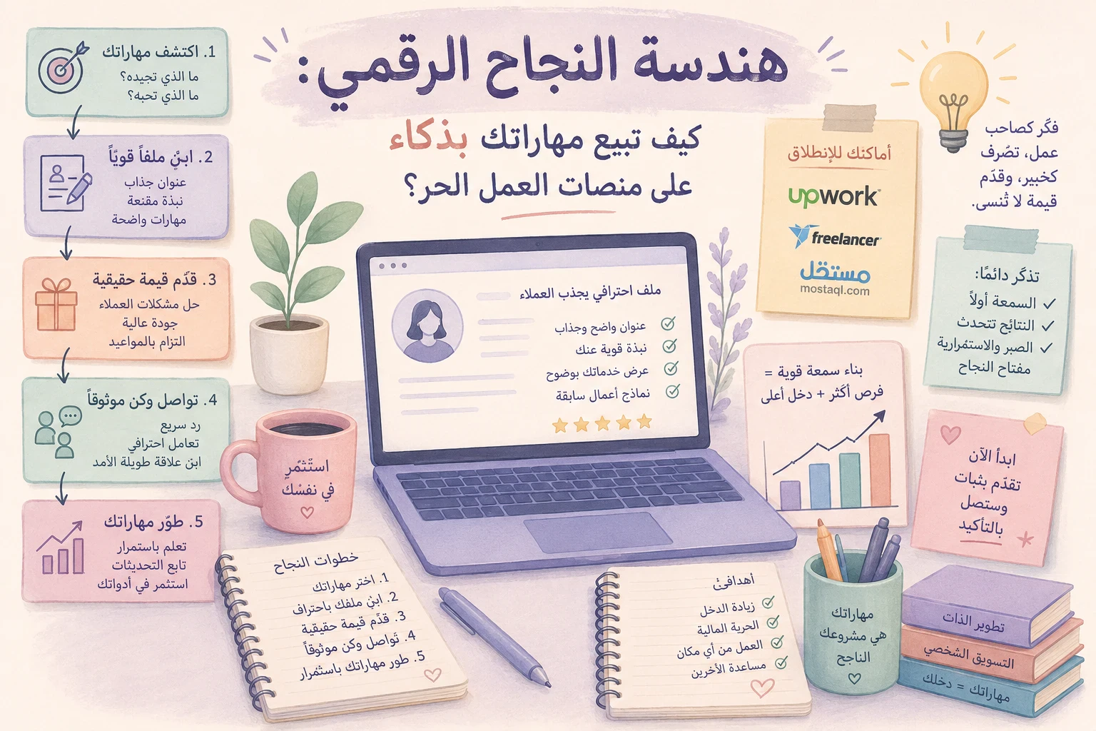 image about هندسة النجاح الرقمي: كيف تبيع مهاراتك بذكاء على منصات العمل الحر؟