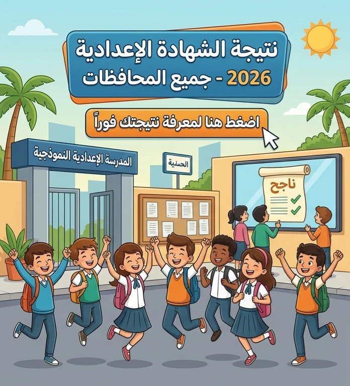 image about ✔️ رابط نتيجة الشهادة الإعدادية جميع المحافظات 2026 بالاسم ورقم الجلوس.. استعلم الآن فور اعتماد النتيجة