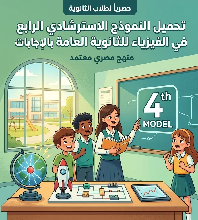 image about 📚 تحميل النموذج الاسترشادي الرابع في الفيزياء للثانوية العامة 2026 PDF بالإجابات | النسخة الرسمية وروابط التحميل المباشر
