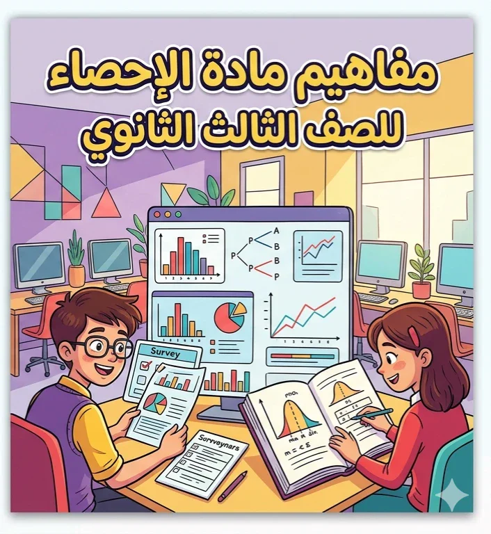 image about 📕 مفاهيم الإحصاء للصف الثالث الثانوي 2026 PDF | تحميل أهم المفاهيم والنقاط الأساسية قبل الامتحان