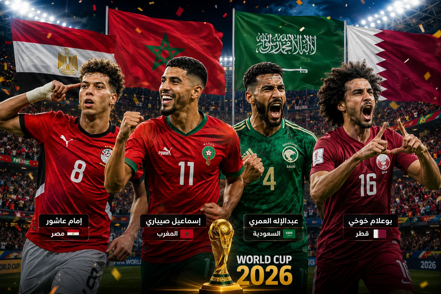 image about 🔥 ماذا فعلت المنتخبات العربية في كأس العالم 2026؟ مصر و المغرب أبهرت الجماهير وميسي يعاقب الجزائر🔥