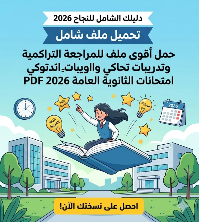 image about 📓 تحميل ملف شامل للمنهج التراكمي وتدريبات بأفكار امتحان الثانوية العامة 2026 PDF | أقوى مراجعة للاستعداد للامتحان