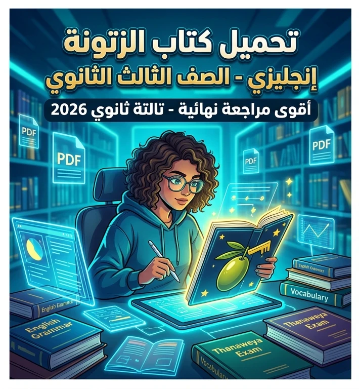 image about 📕 تحميل كتاب الزتونة إنجليزي الصف الثالث الثانوي 2026 | أقوى مراجعة نهائية PDF قبل امتحان الثانوية العامة